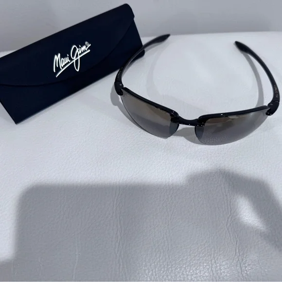 Maui Jim Ho'okipa 407 02 64 Men's Gloss Polarized Sunglasses - Black/Bronze - Picture 6 of 14